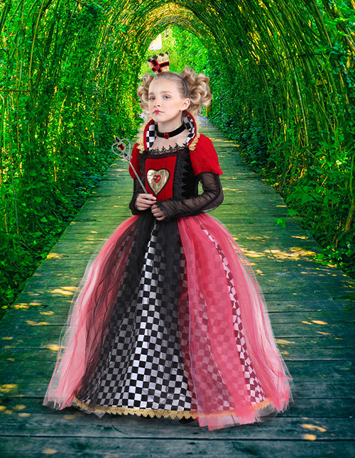 Girl's Premium Queen of Hearts Costume