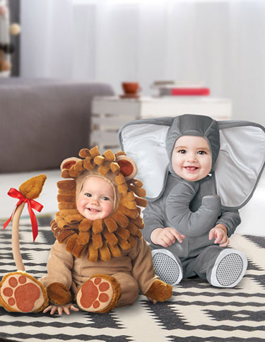 Baby Elephant and Lion Costumes Baby Elephant and Lion Costumes