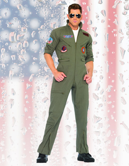 Men's Top Gun Parachute Flight Suit Costume