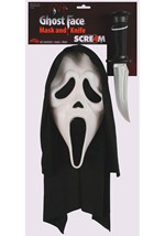 Adult Ghost Face Mask with Knife Costume Kit