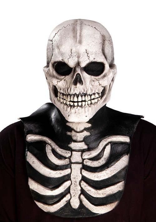 Adult White Skull and Bones Overhead Costume Mask