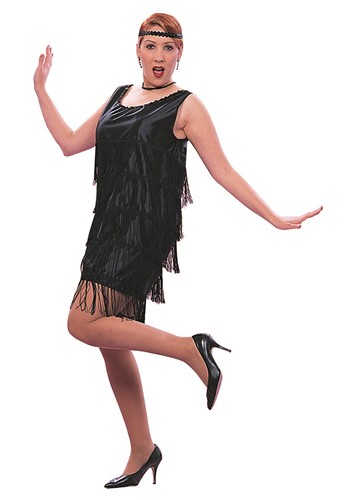 Plus Size Tiered Fringe Flapper Costume for Women