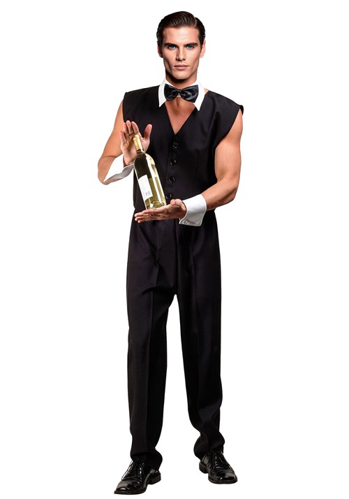 Mens Sexy Chip Bartender Costume