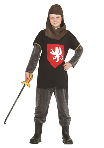 Kids Medieval Knight Silver Costume