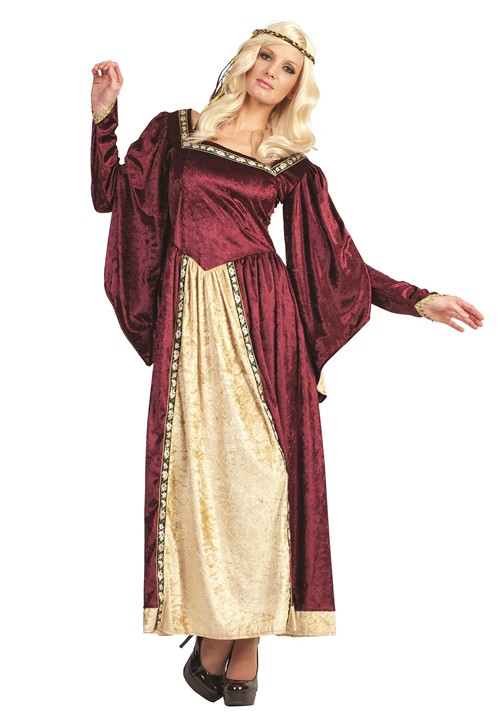 Womens Red Maid Marian Costume Dress