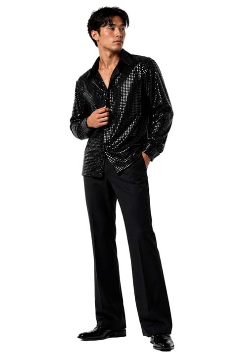 Disco Inferno Black Costume Mens