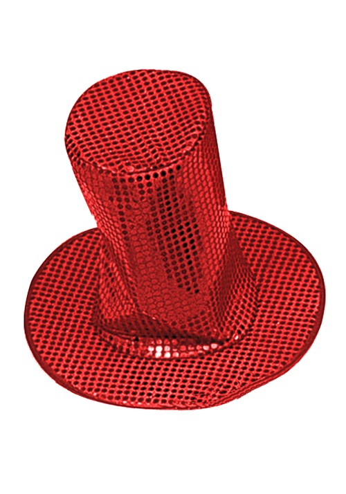 8" Red Sequin Disco Hat 