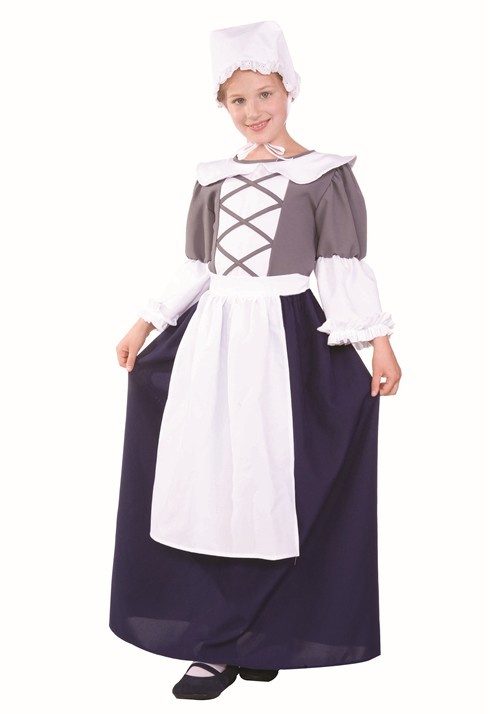 Girls Colonial Peasant Costume Dress