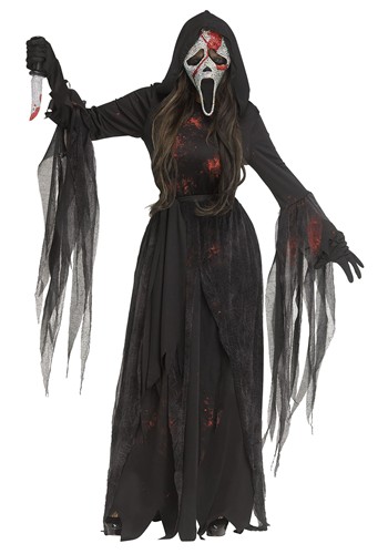 Womens Bloody Bling Ghost Face Costume