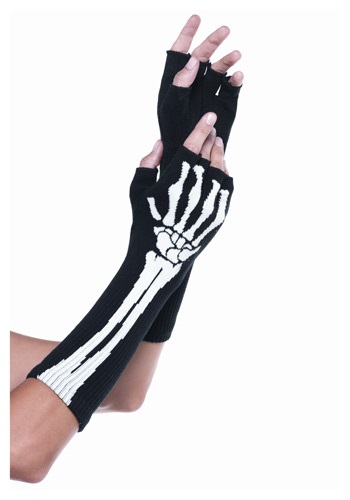 Skeleton Fingerless Gloves	