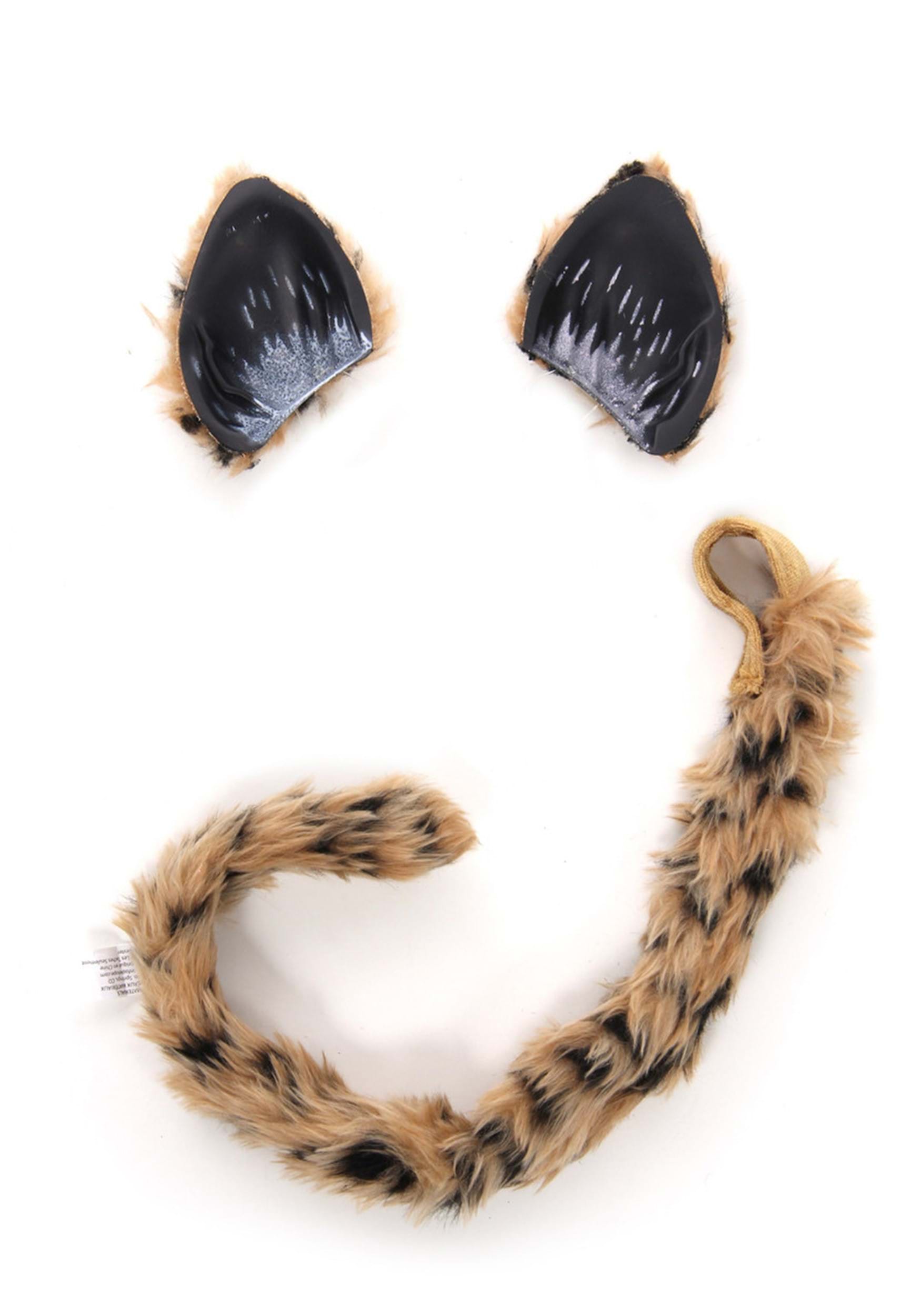 Cheetah Ears And Tail Costume Kit , Wild Cat Costume Accessories