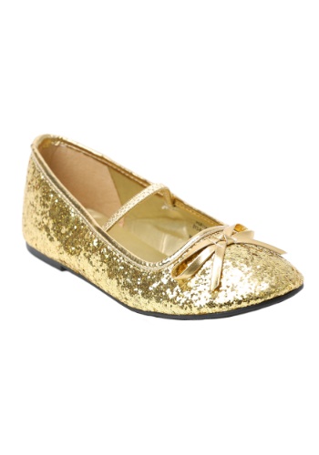 gold sequin ballet flats
