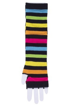 80's Rainbow Striped Gloves