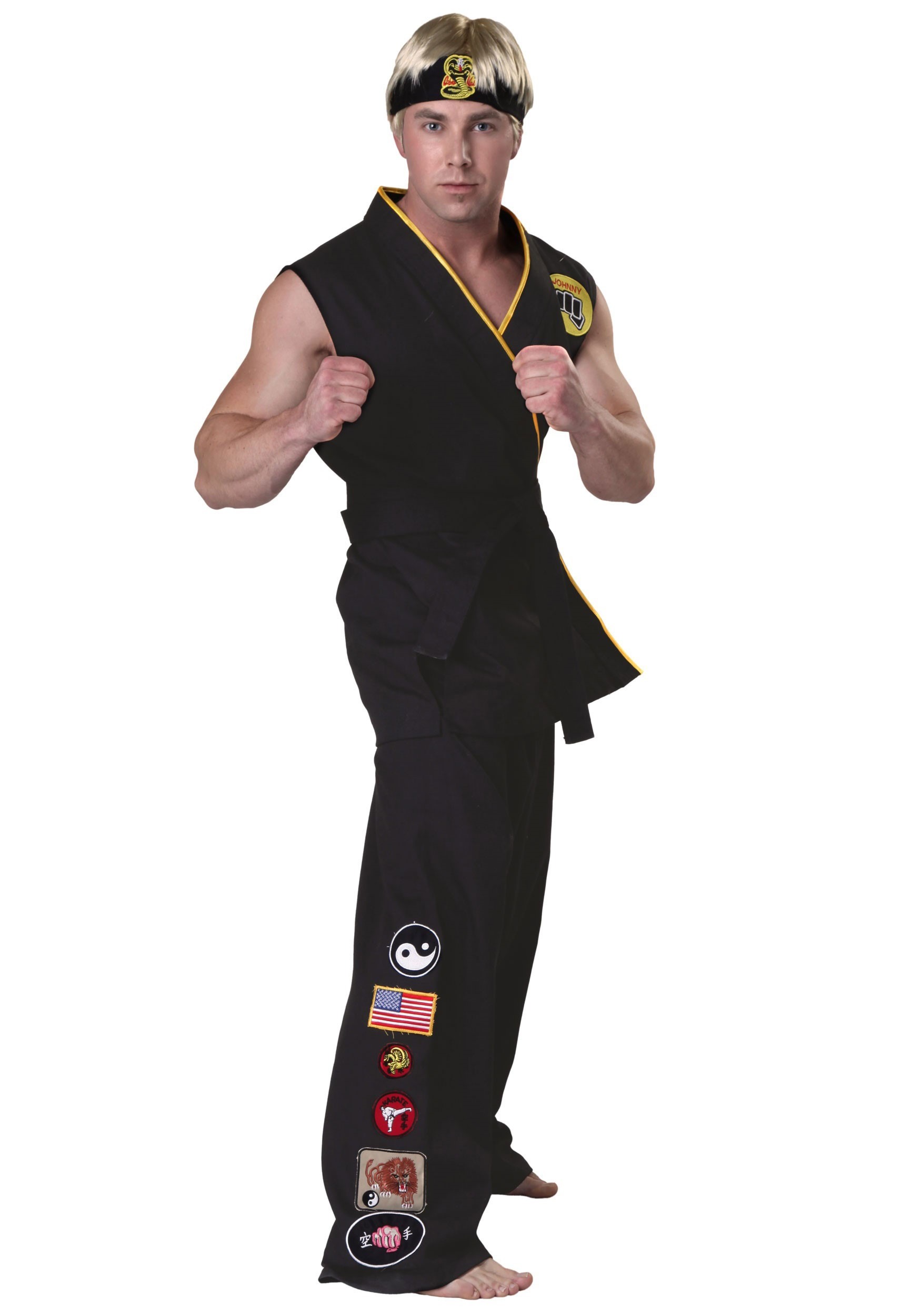 Authentic Karate Kid Cobra Kai Men's Costume , 80s Movies Costume