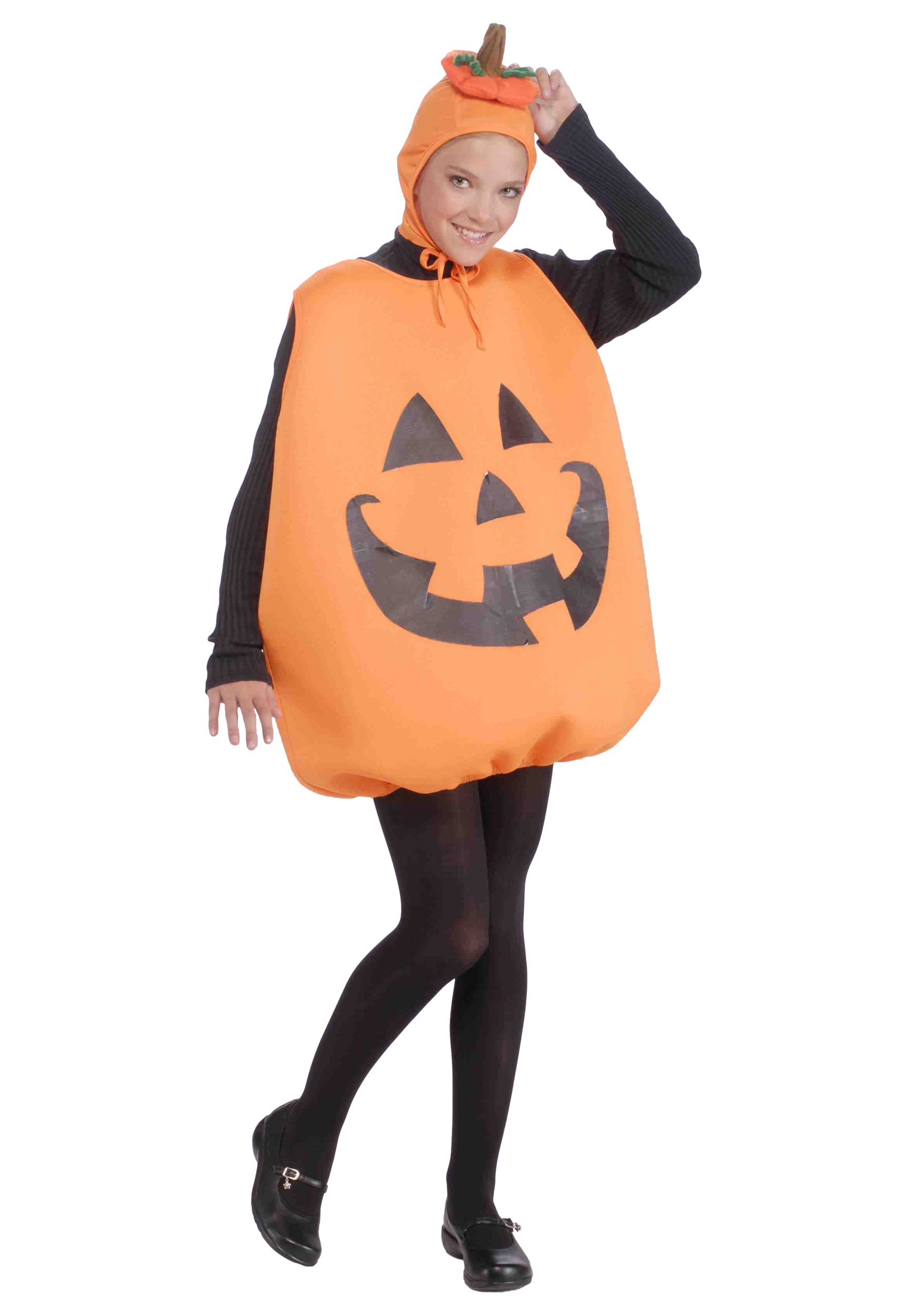 Teen Jack O Lantern Head Halloween Costume Fancy Dress Outfit