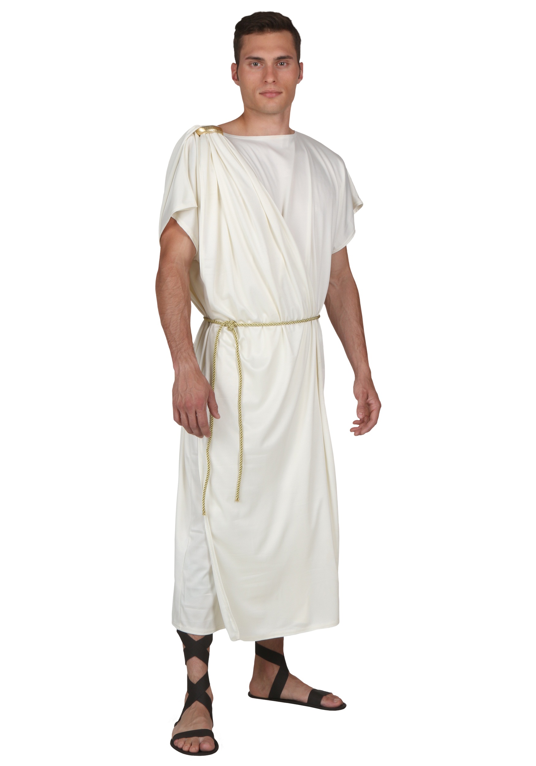 Plus Size Toga Halloween Costume For Men , Greek Costume