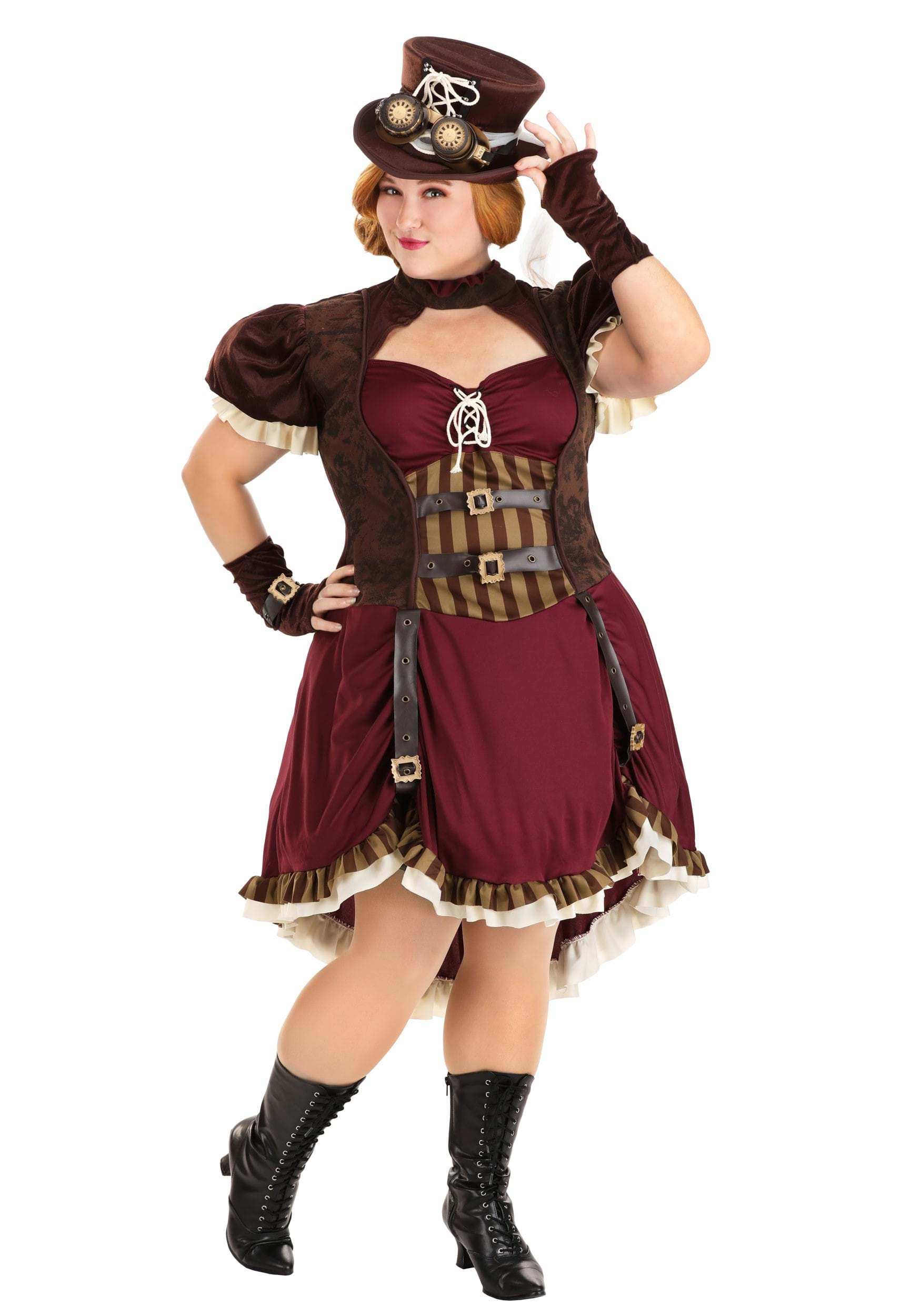 Plus Size Steampunk Lady Costume 1X 2X 3X