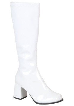 Girls White Gogo Boots