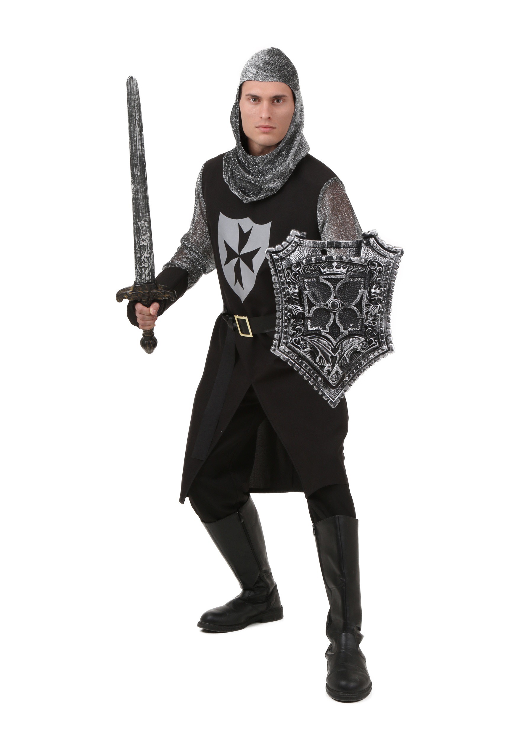 Plus Size Black Knight Costume , Warrior Costumes