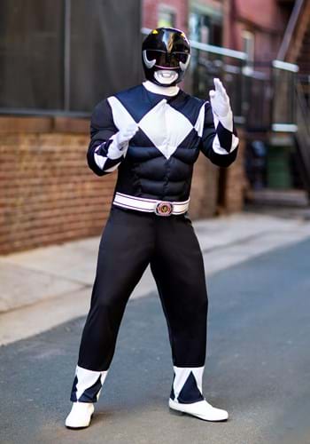 Power Rangers Men's Black Ranger Muscle Costume