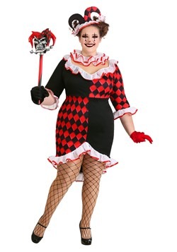 Women's Haute Harlequin Costume Plus Size
