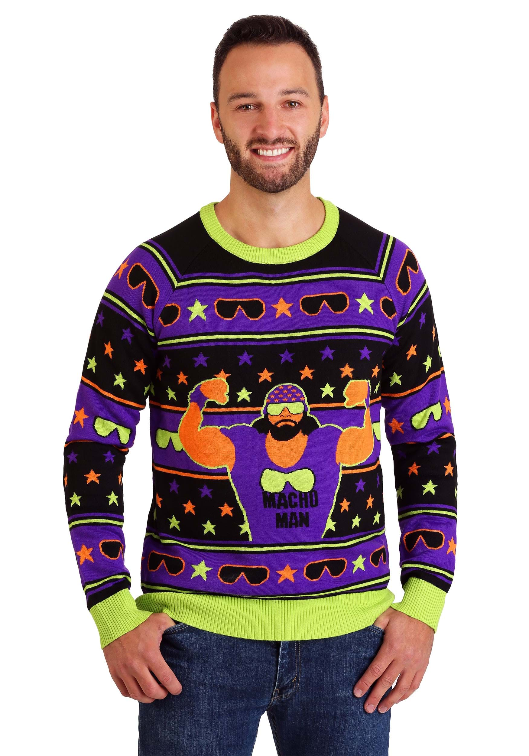 WWE Macho Man Ugly Christmas Sweater For Adults , Sweaters