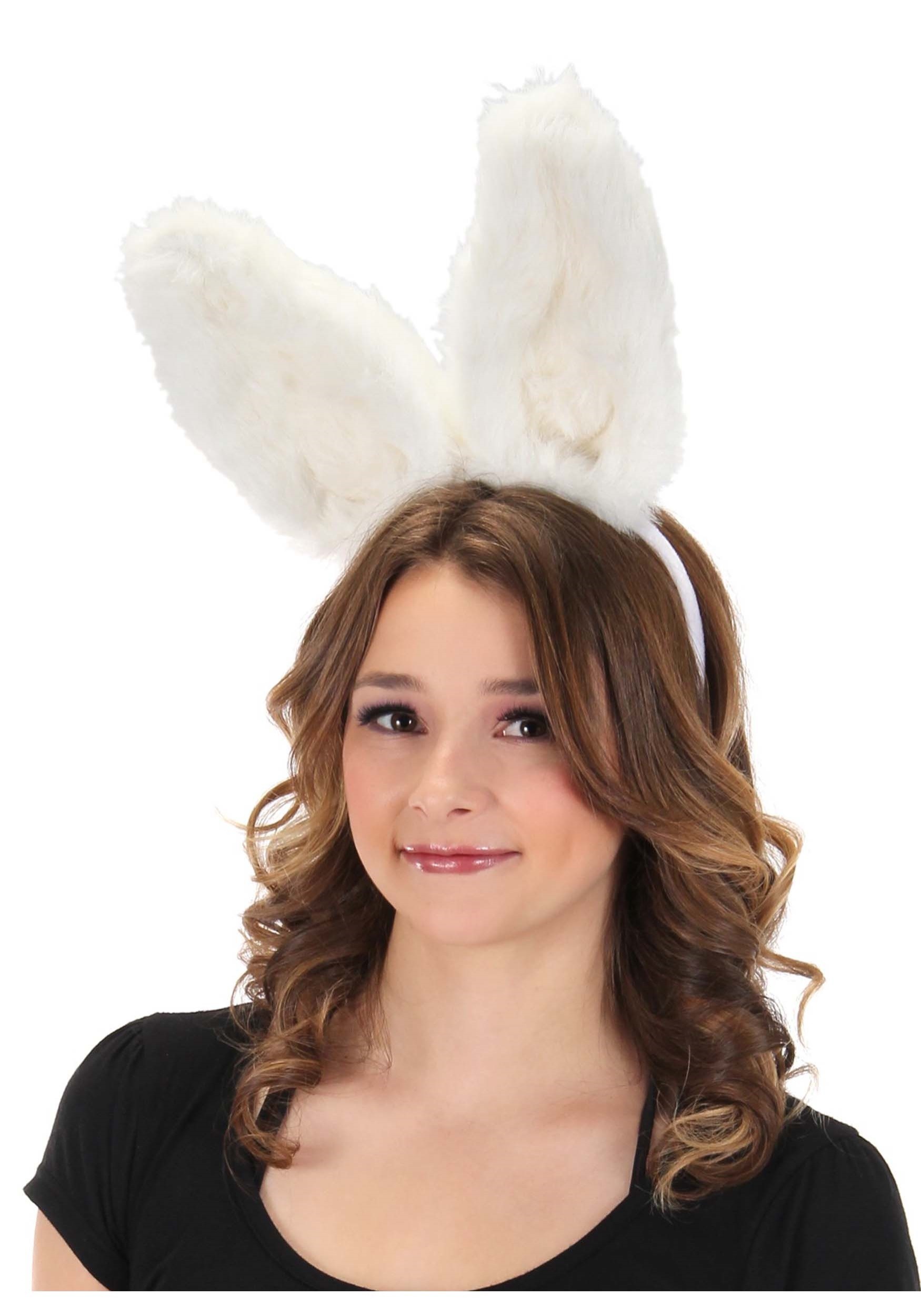 Beauty Love Furry Bunny Ears Headband Set Fur Plush Bunny Ear