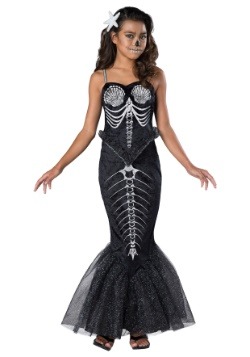 Girl's Skeleton Mermaid Costume