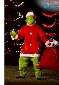 The Grinch Santa Deluxe Mens Jumpsuit with Mask