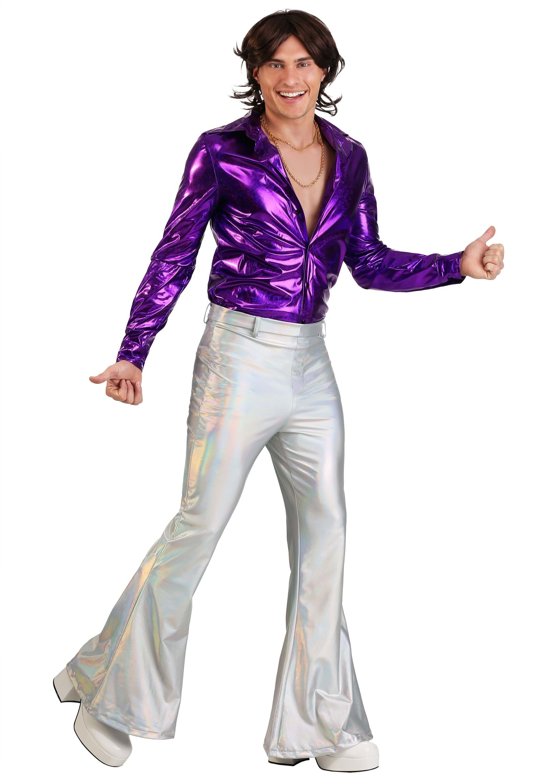 Mens 70s Disco Fancy Dress Flared Trousers by Doodys Fancy Dress