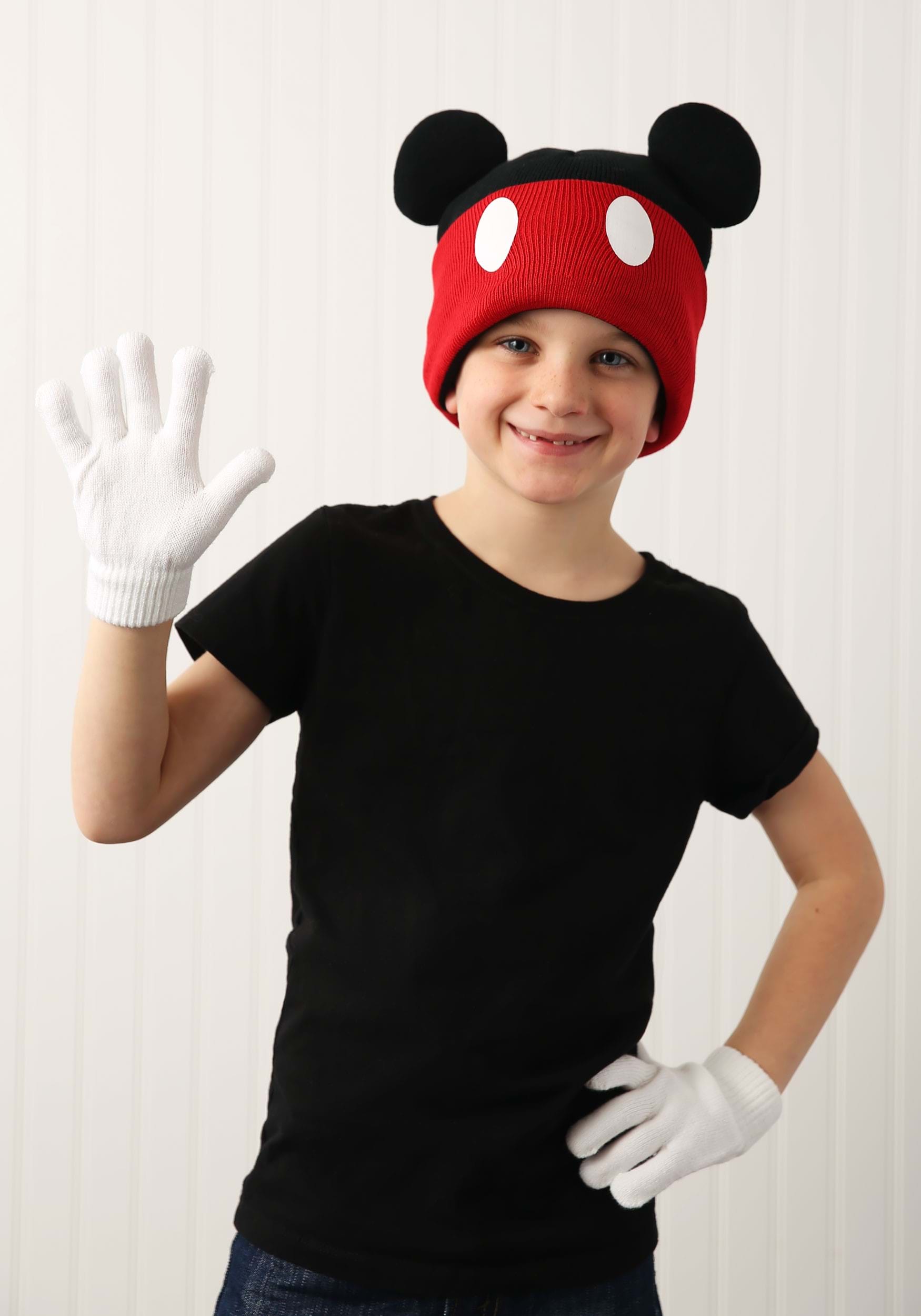 Mickey Mouse Knit Cuff Beanie w/ Gloves Set