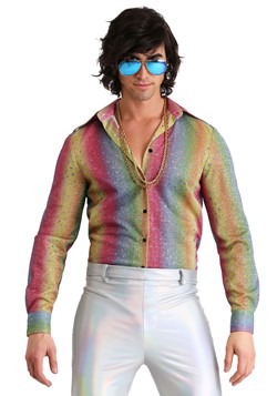 Mens Rainbow Sparkle Disco Shirt