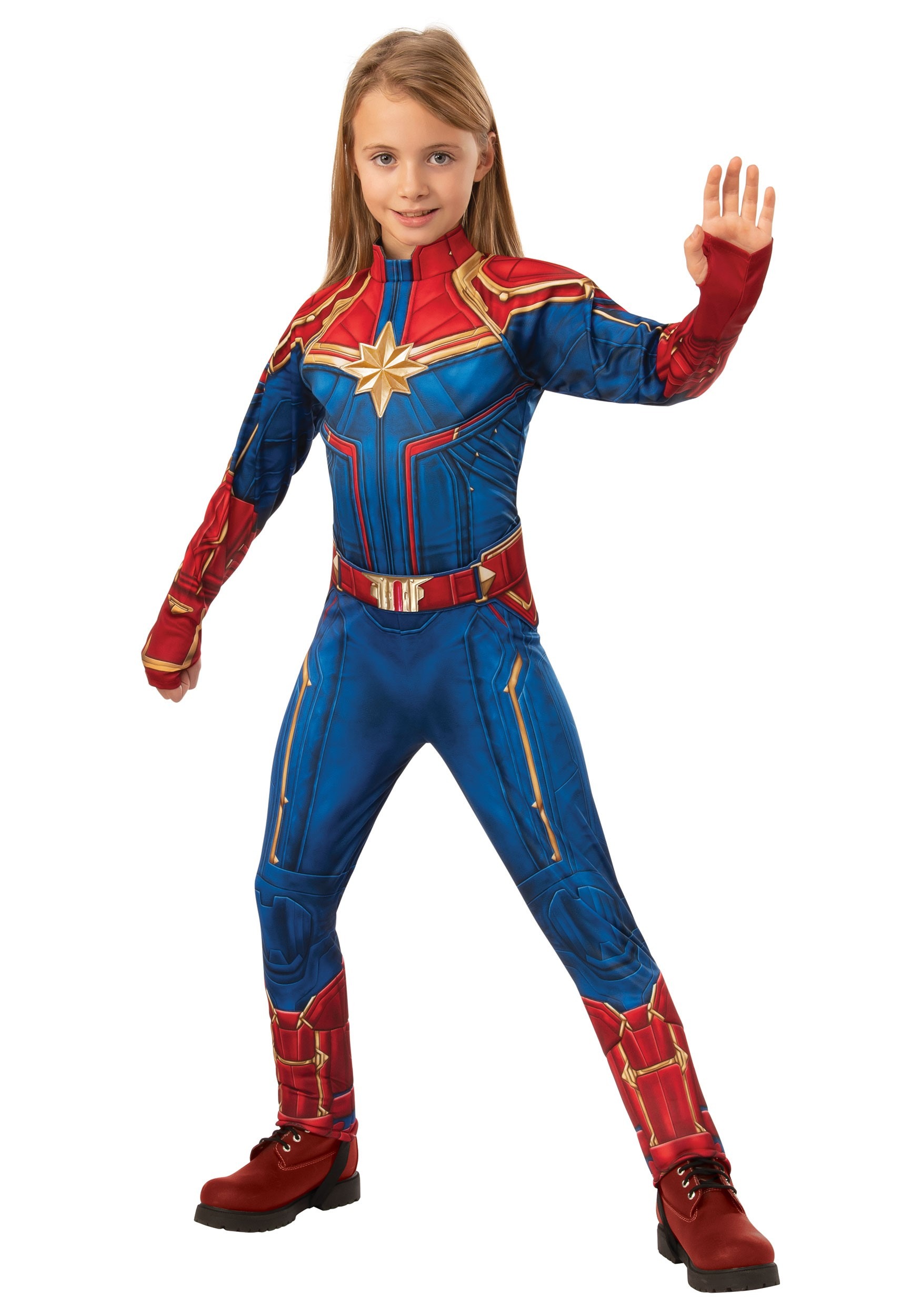 Captain Marvel Deluxe Child Costume , Girl Superhero Costumes