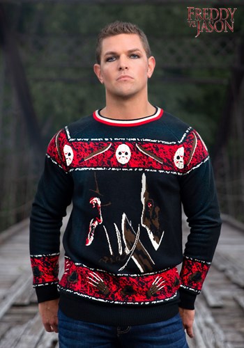 Freddy vs Jason Adult Halloween Sweater 1