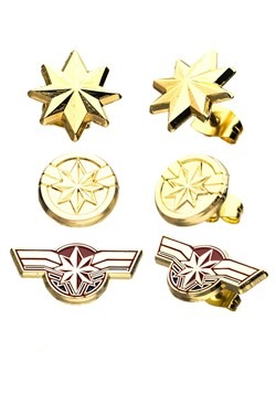 Women's Captain Marvel Earring Studs Set