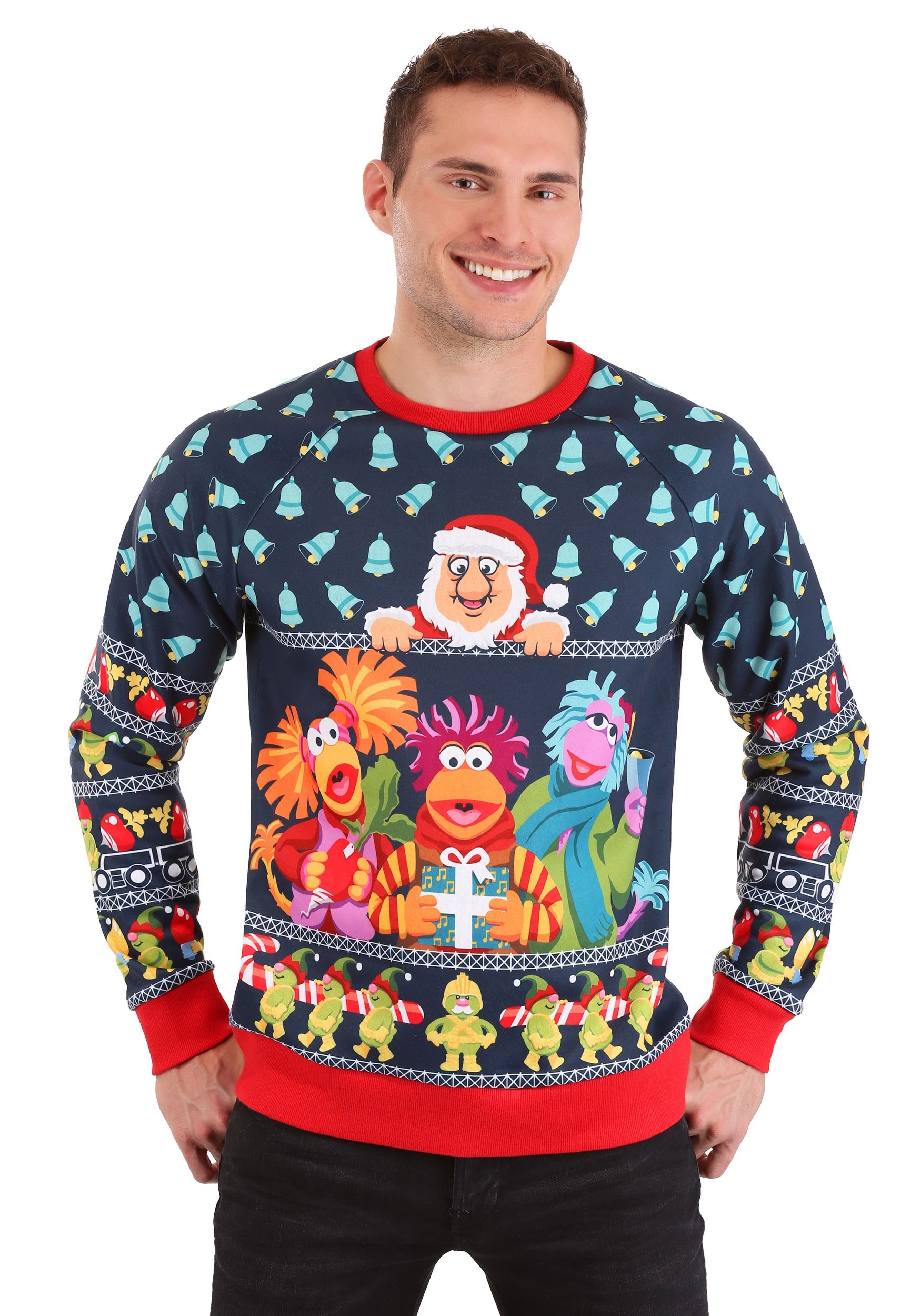 Fraggle Rock Sublimated Ugly Christmas Sweatshirt For Adults