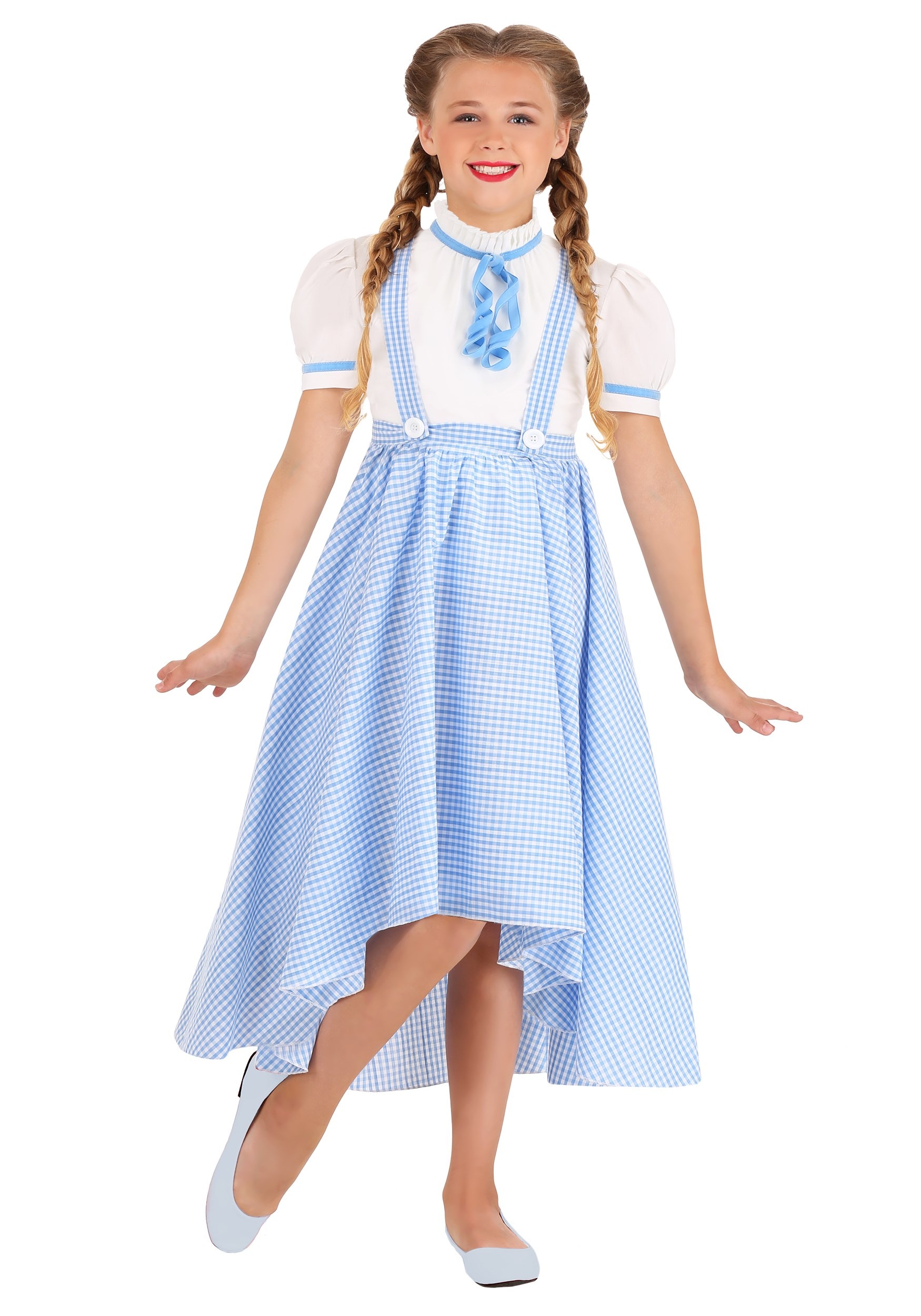 Kansas Girl Hi-Lo Gingham Kid's Costume Dress , Movie Costumes