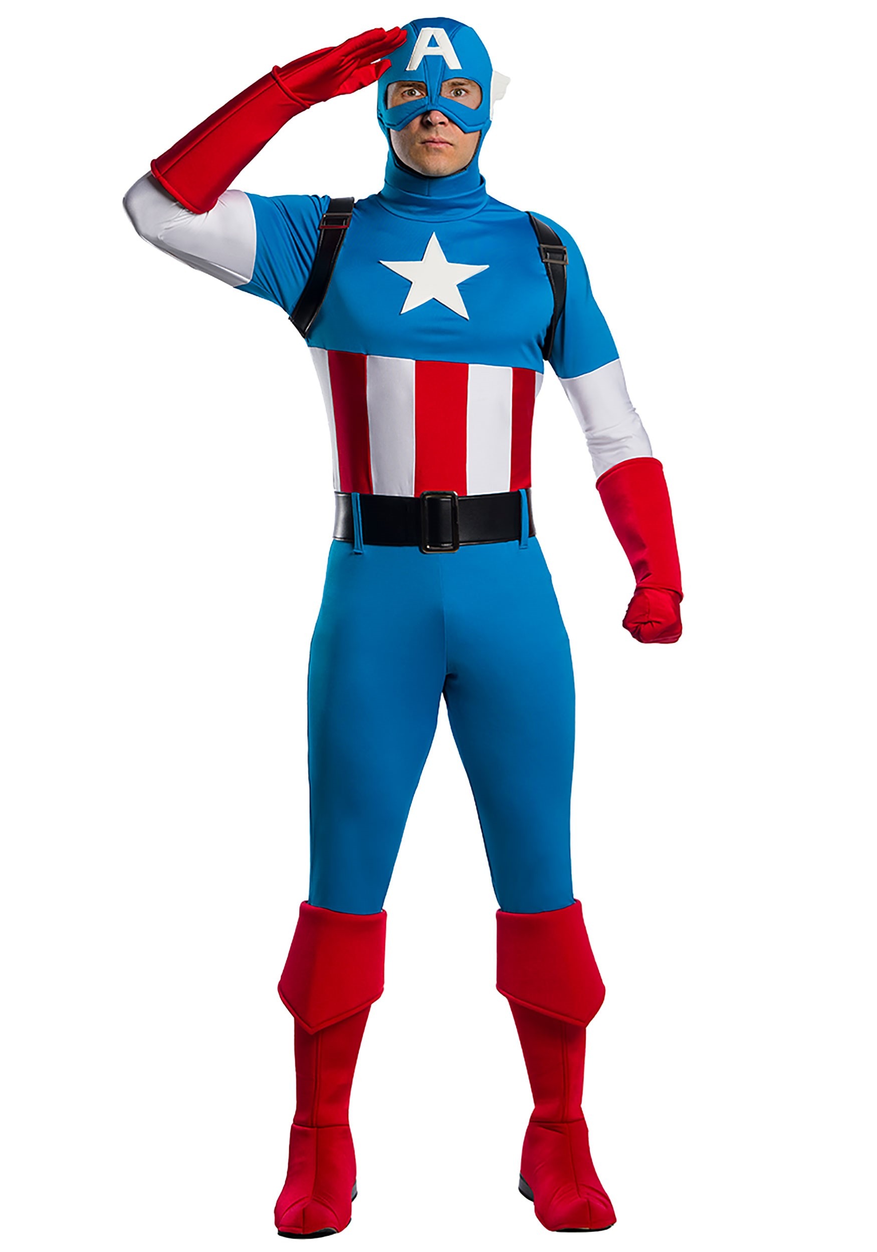 Captain America Costume Adult Halloween Fancy Dress 