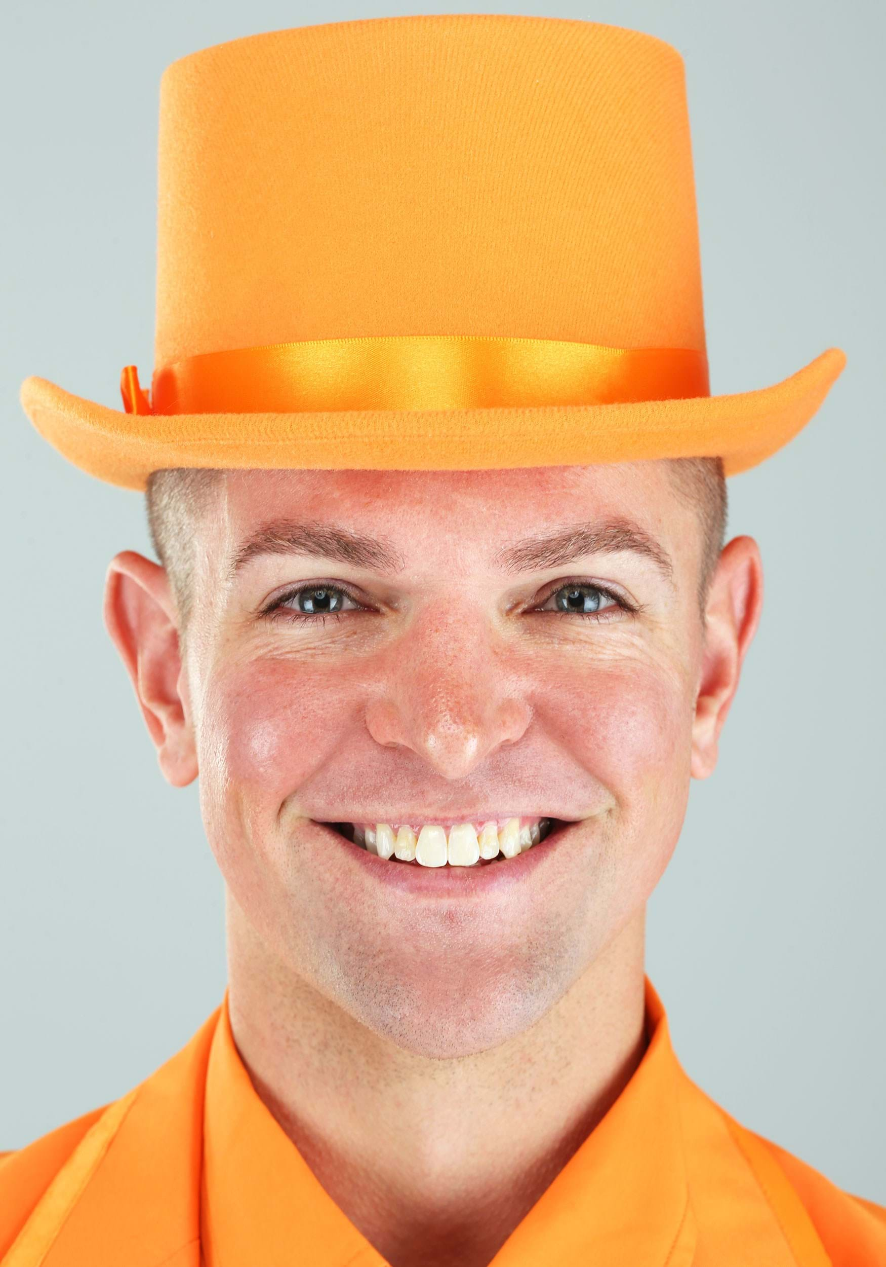 Orange top hat sales and cane