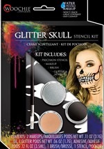 Glitter Skull Stenicl & Makeup Kit