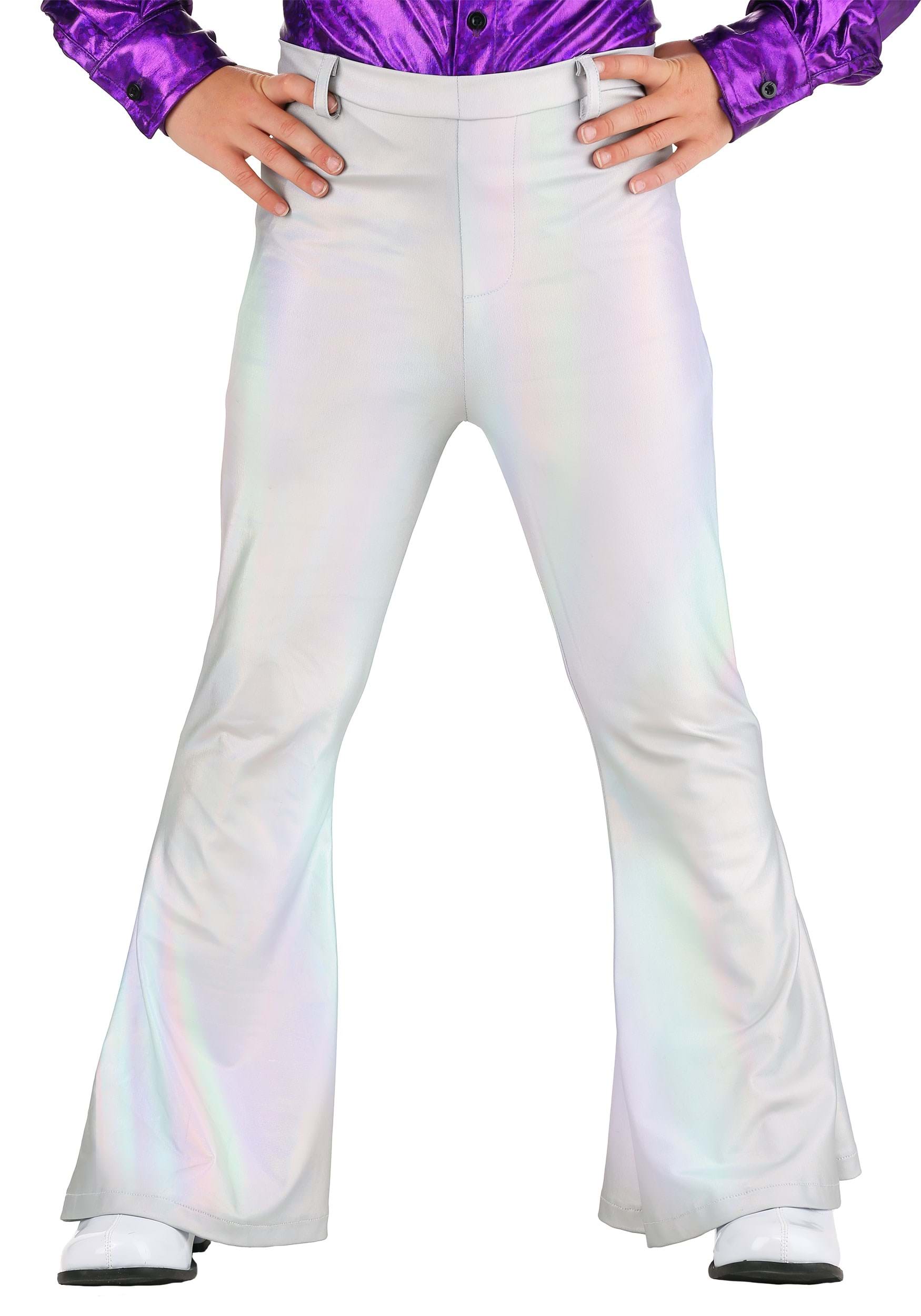 4 Pocket Disco Gold Flare Pants - Gold Disco Ball Men's