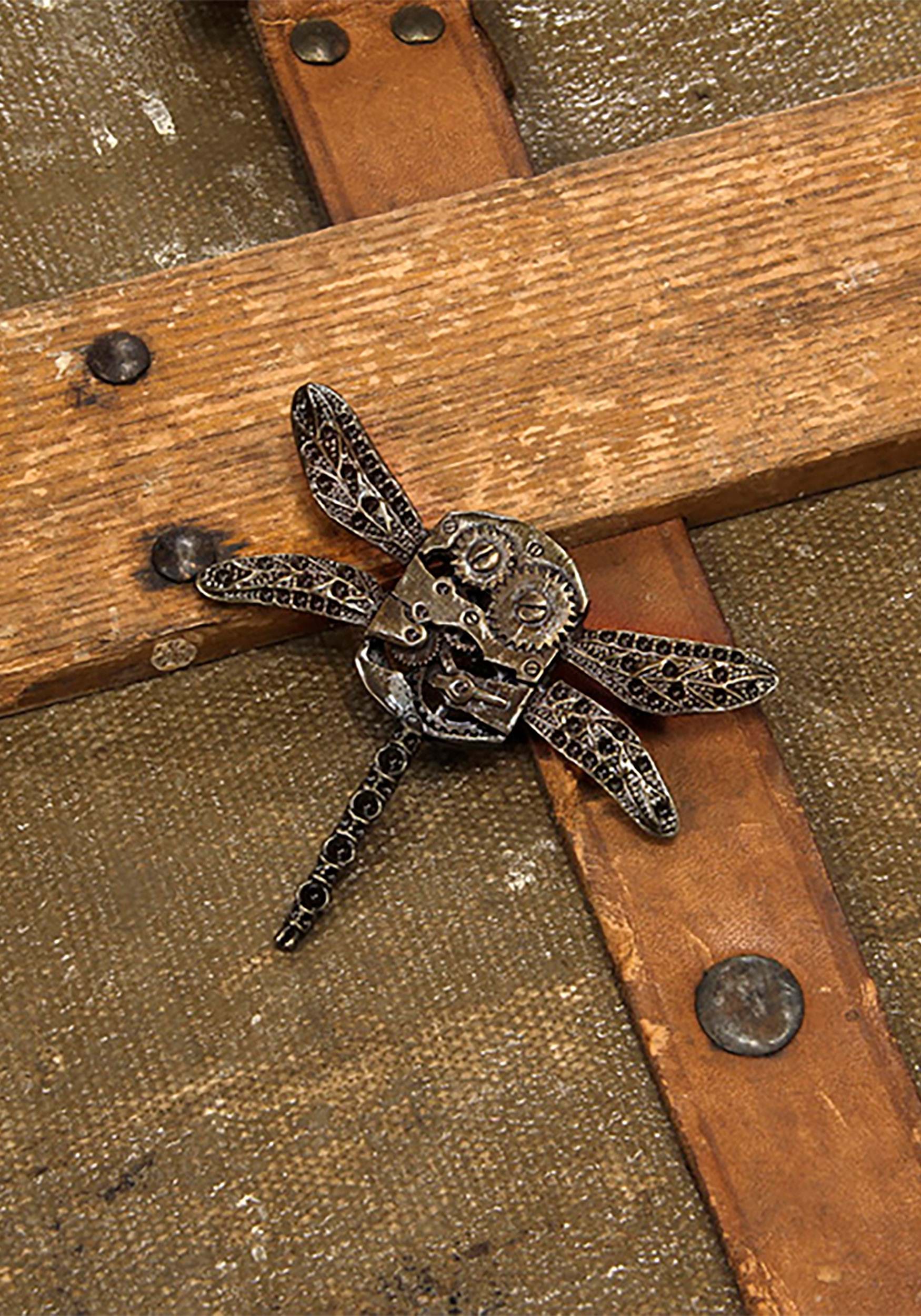 Antique Steampunk Dragonfly Gear Pin , Steampunk Costume Accessories