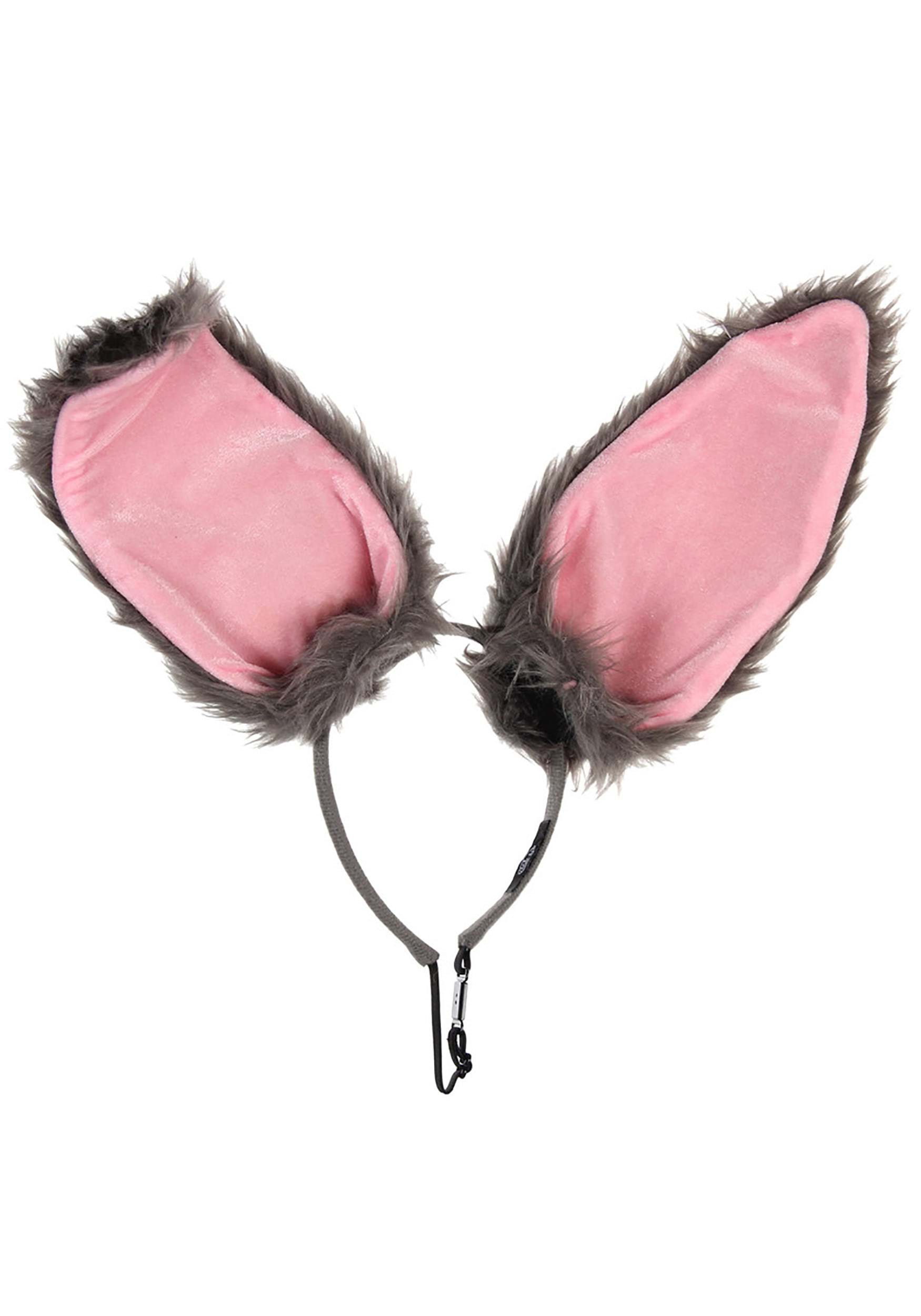 Gray Bendy Bunny Ears Accessory Headband , Animal Ears