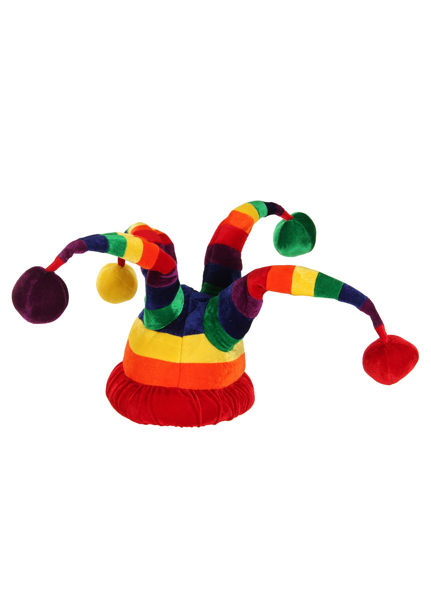 Plush Rainbow Wacky Jester Costume Hat