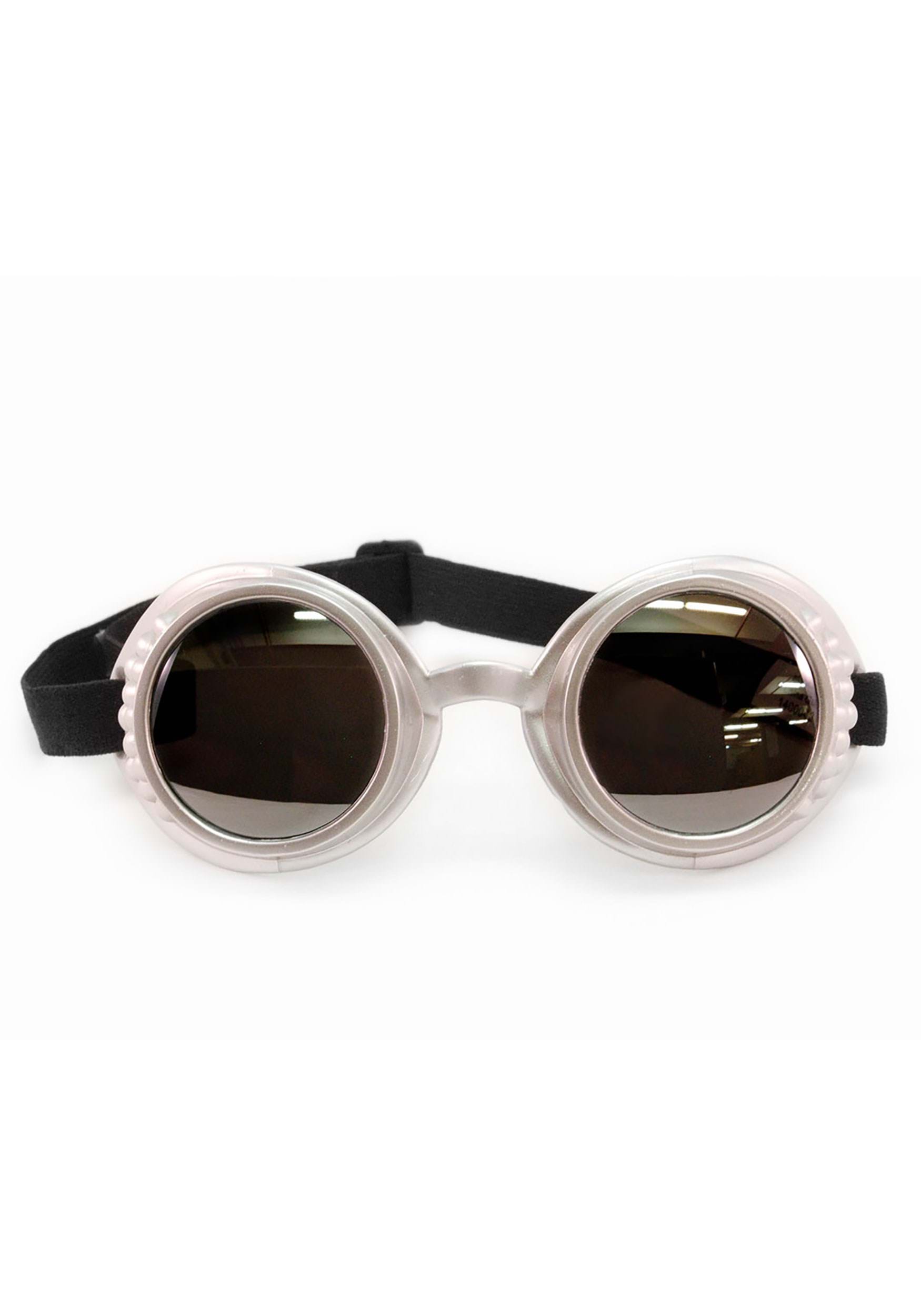 Silver/Mirror Atomic Ray Goggles , Steampunk Accessories