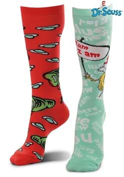 Green Eggs & Ham Mismatched Knee High Costume Sock