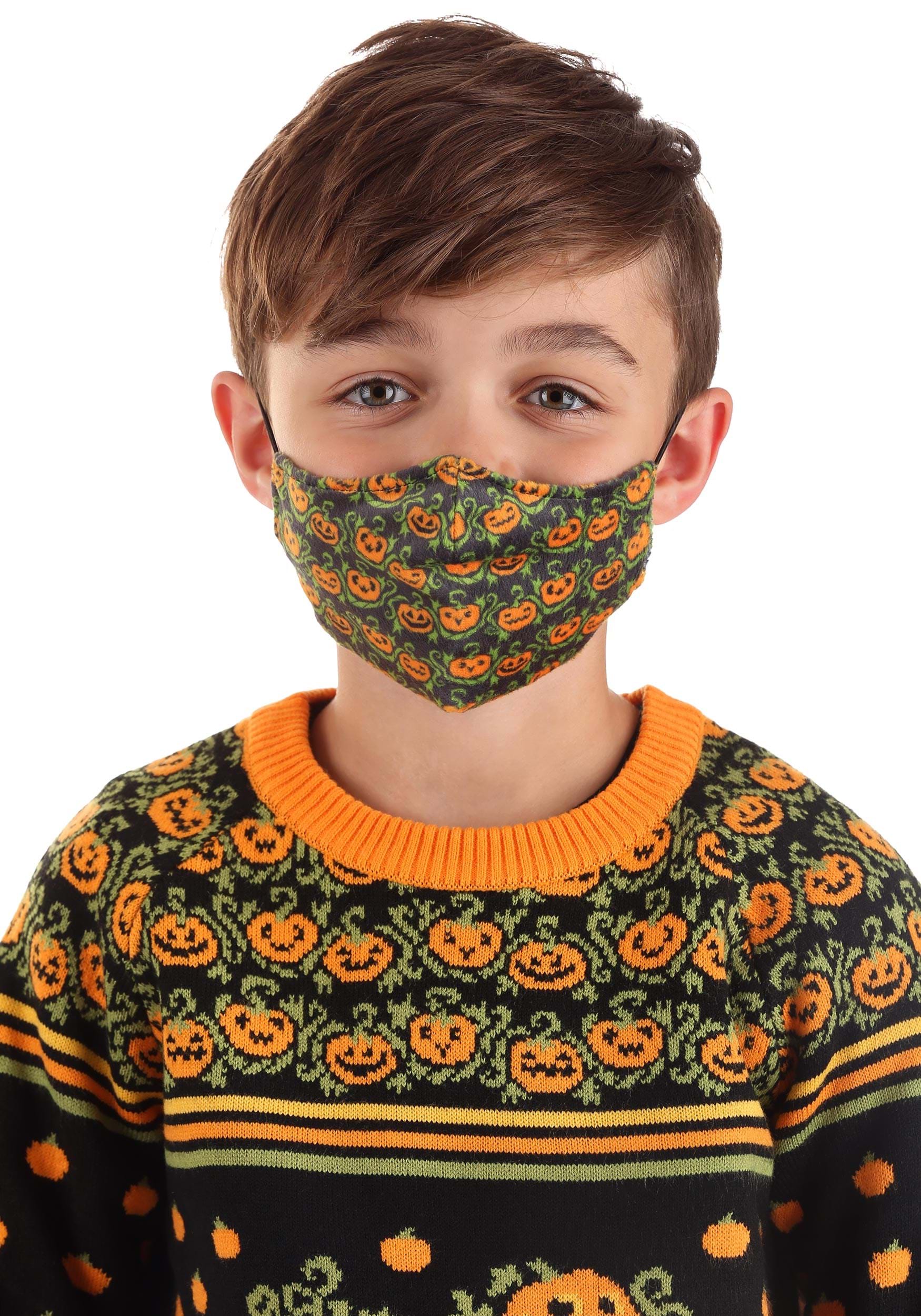 Sublimated Child Pumpkins Face Mask