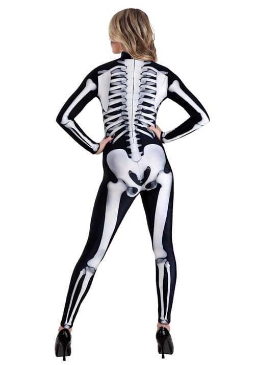 Womens Skeleton Jumpsuit Costume 