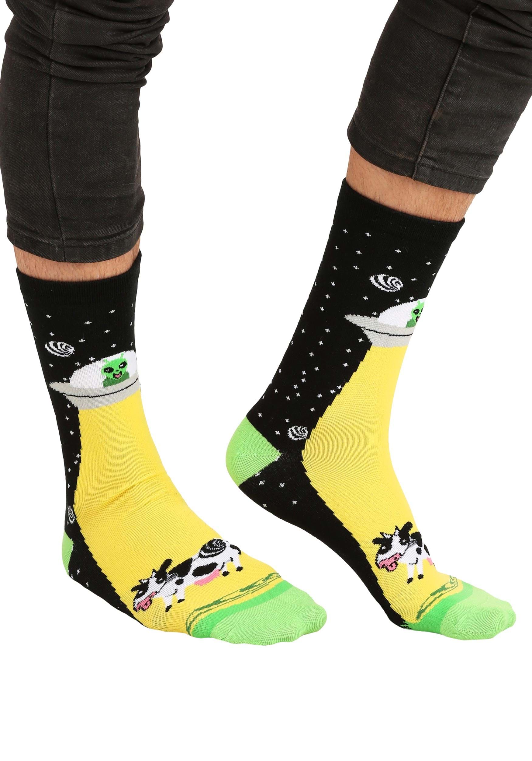 Alien Abduction Halloween Adult Socks , Halloween Socks