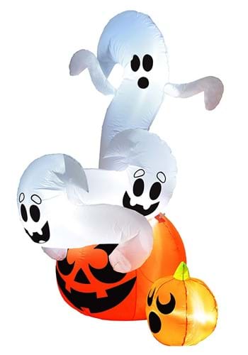 Inflatable 6ft Twisted Pumpkin and Ghosts Decoration